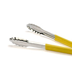 Pinça de buffet em inox com cabo amarelo 25cm