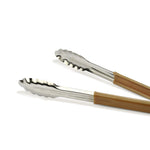 Pinça de buffet em inox com cabo PVC castanho 25cm