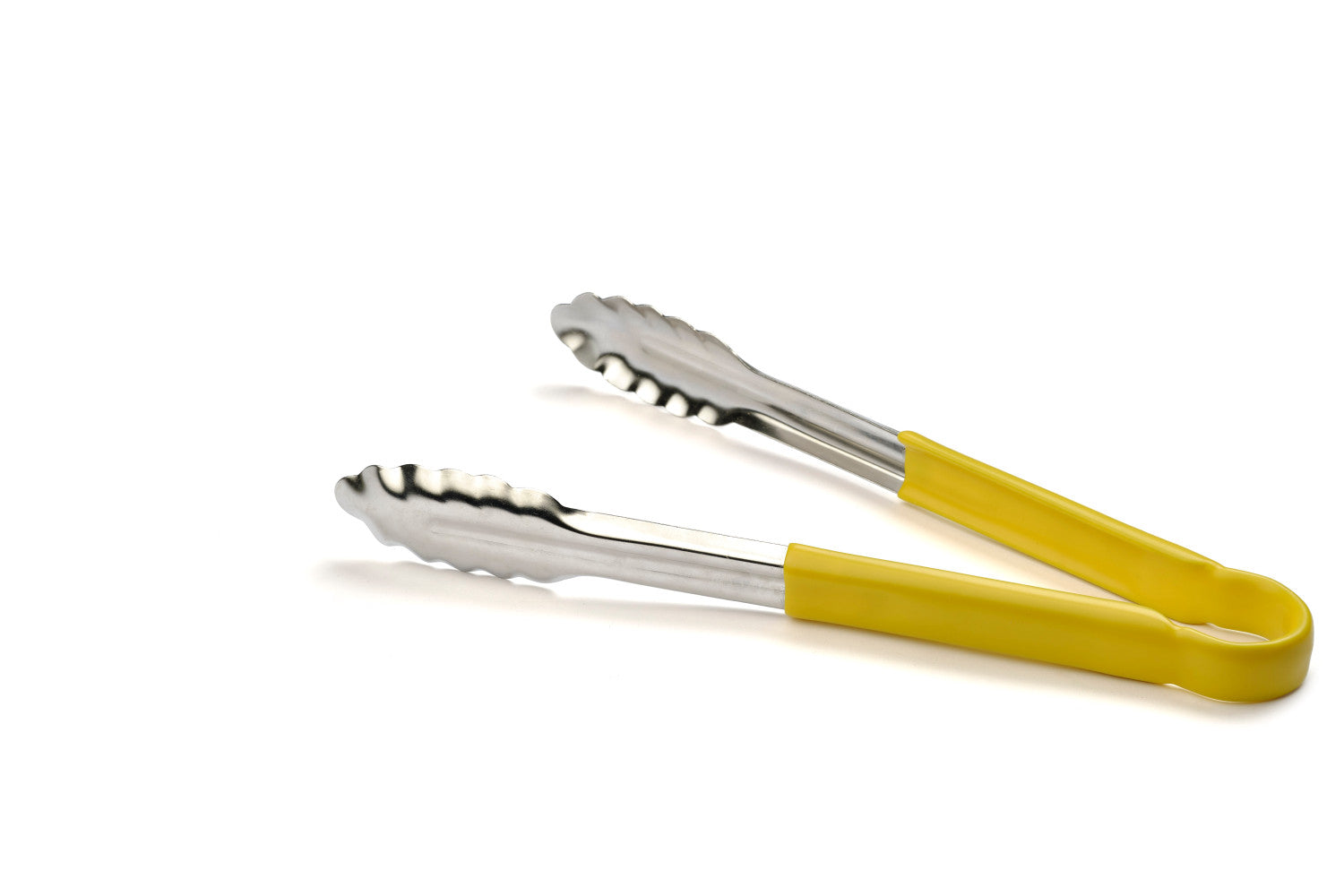 Pinça de buffet em inox com cabo amarelo 30cm