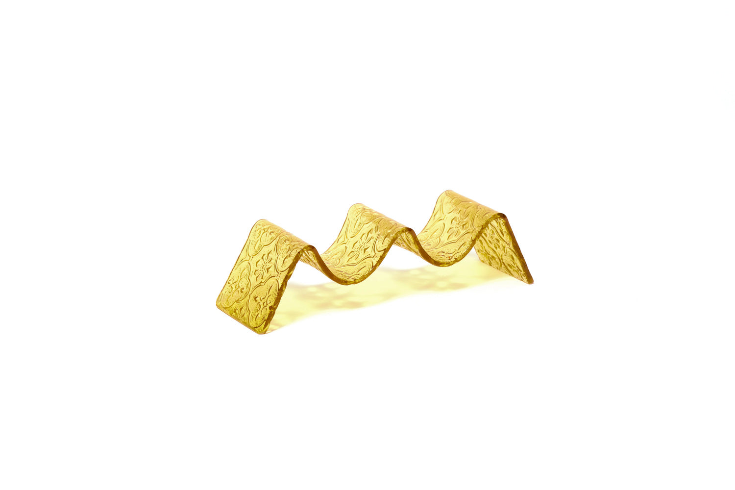 Suporte duplo para tacos em vidro Âmbar 18x6x5cm