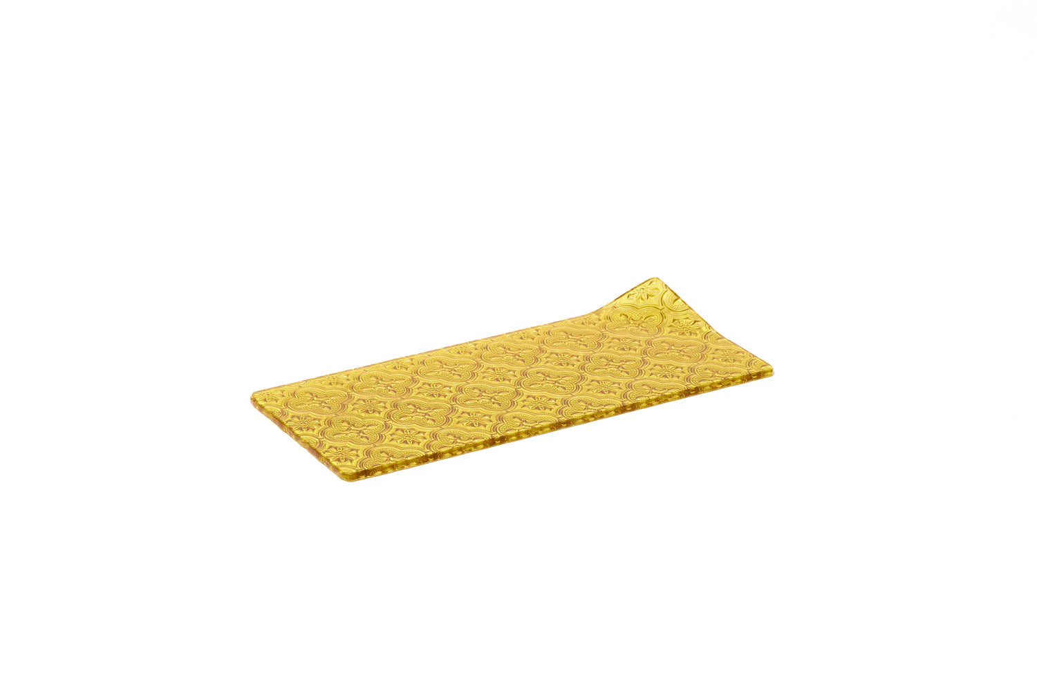 Prato base de vidro Âmbar M 12x24cm