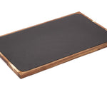Ardósia de buffet GN 1/1 53x32,5cm com base de acácia 55x34,5x2cm