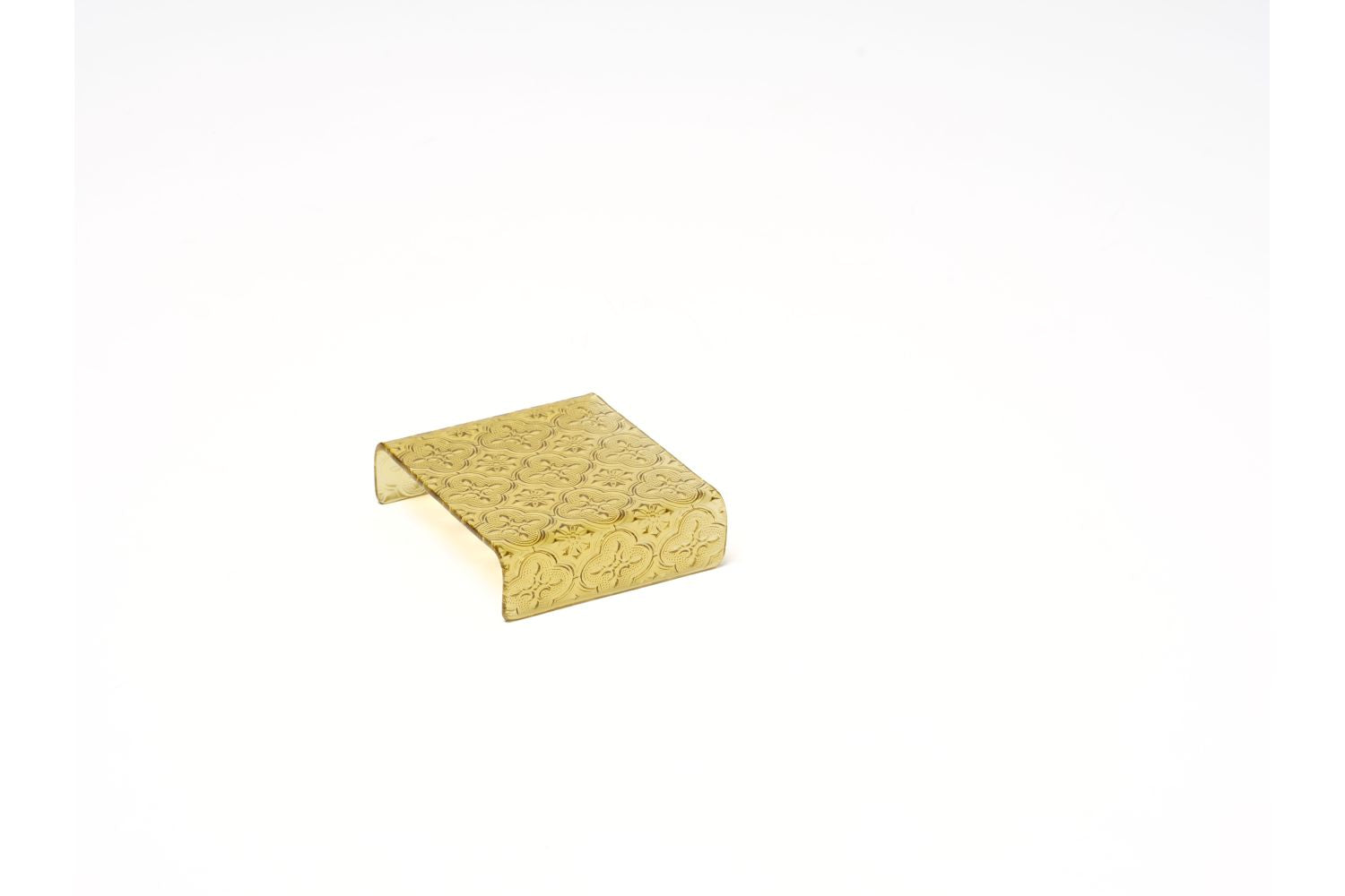 Suporte para snacks em vidro Âmbar quadrado baixo 12x10,5x3cm
