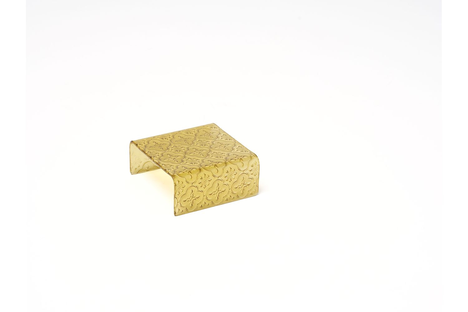 Suporte para snacks em vidro Âmbar quadrado alto 11,5x11,5x5cm
