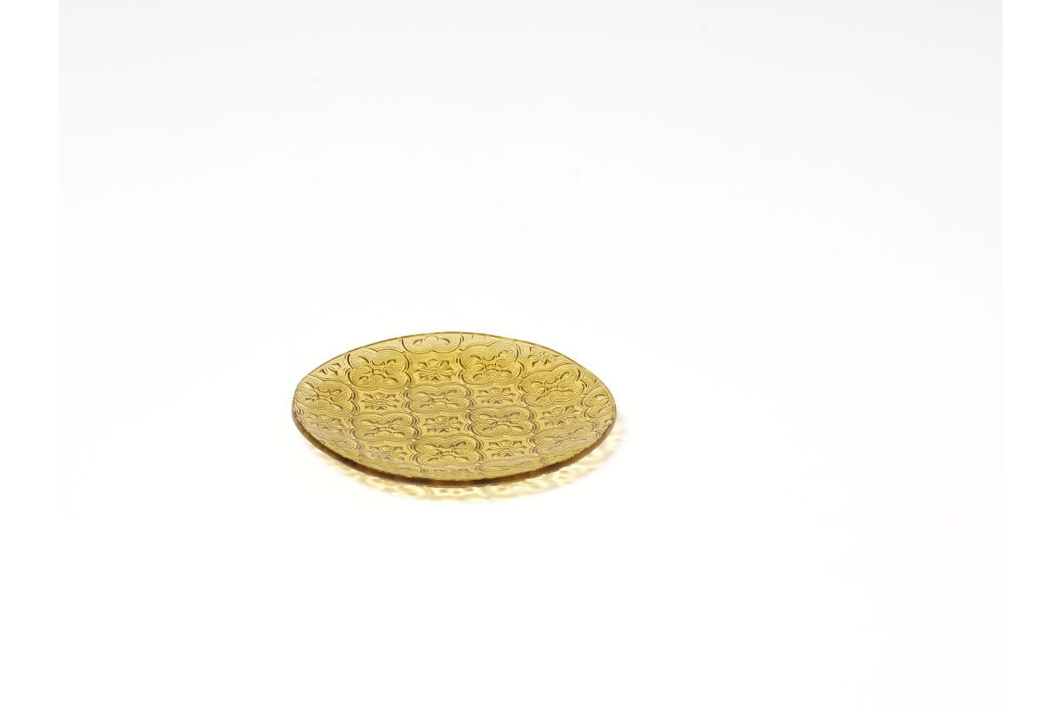 Prato de apresentação redondo em vidro Âmbar Ø14x1,3cm