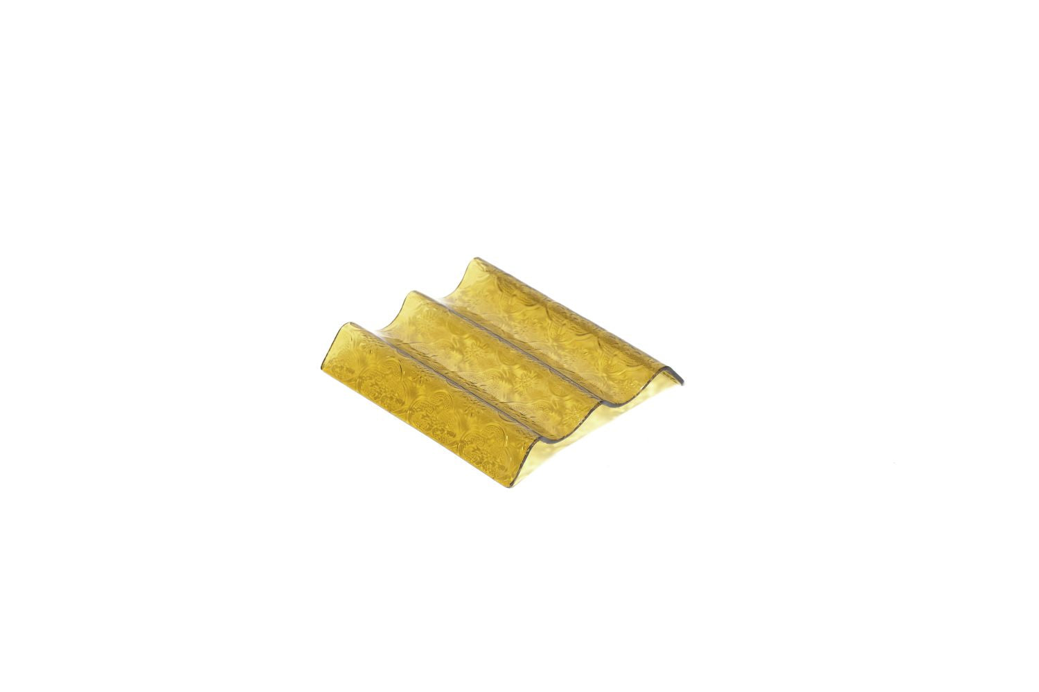 Suporte ziguezague para 2 tacos em vidro Âmbar 14x13x1,6cm