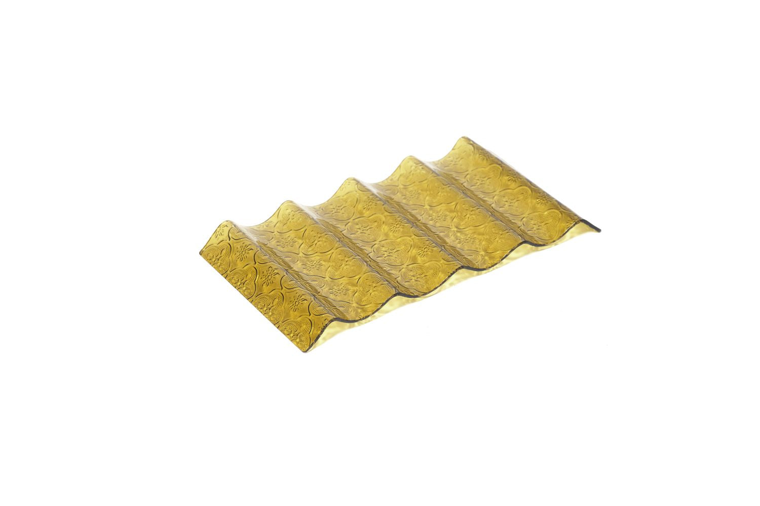 Suporte ziguezague para 4 tacos em vidro Âmbar 14x25x1,8cm