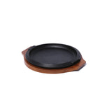 Prato de ferro fundido com base de acácia Ø32x2,8cm