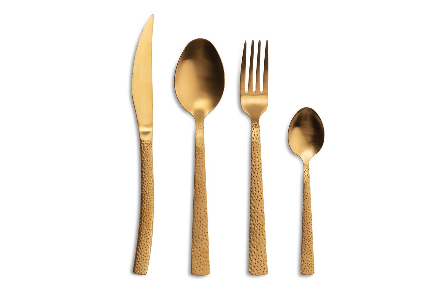 Faqueiro Cheese Satin dourado 18%, 24 peças