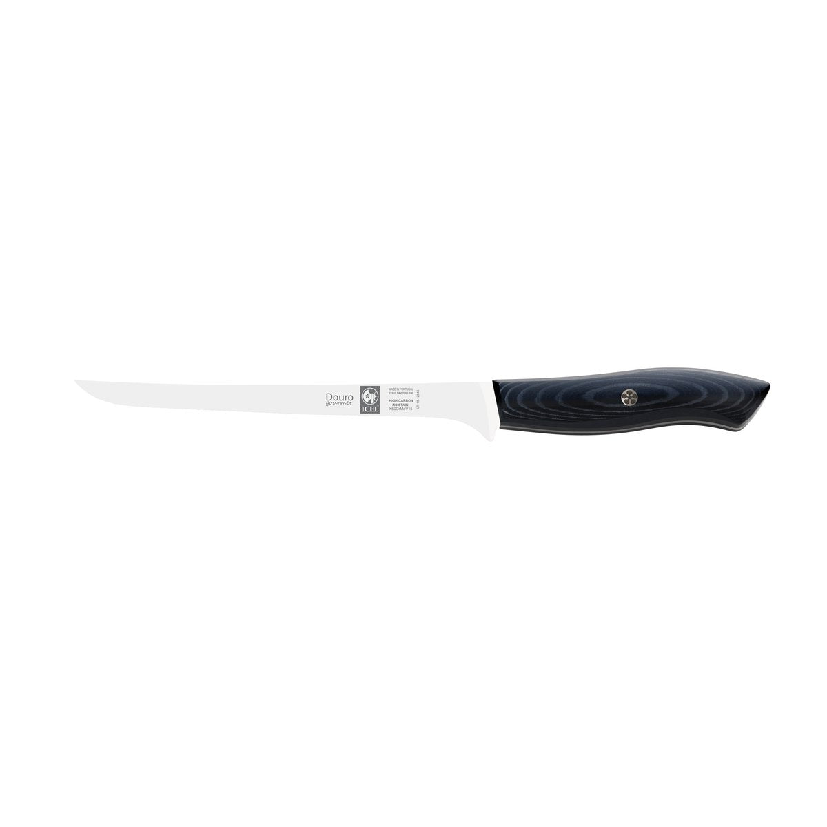 Faca para filetes Douro Gourmet 18 cm, cabo de micarta preta