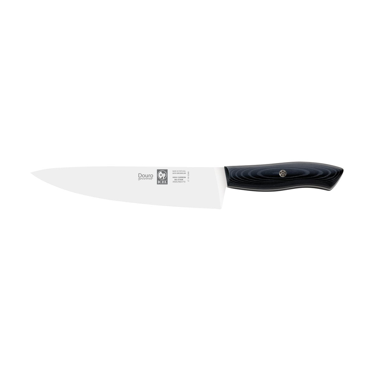 Faca de chefe Douro Gourmet 20 cm, cabo de micarta preta