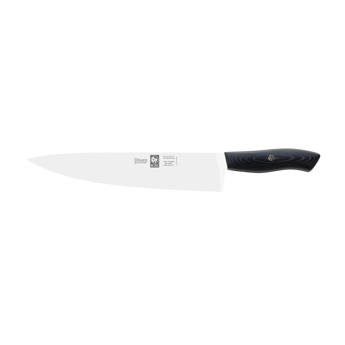Faca de chefe Douro Gourmet 25 cm, cabo de micarta preta
