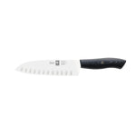 Faca Santoku alvéolos Douro Gourmet 18 cm, cabo de micarta preta