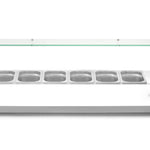 Servidor de bancada refrigerado 8x GN 1/4 com vitrine de vidro