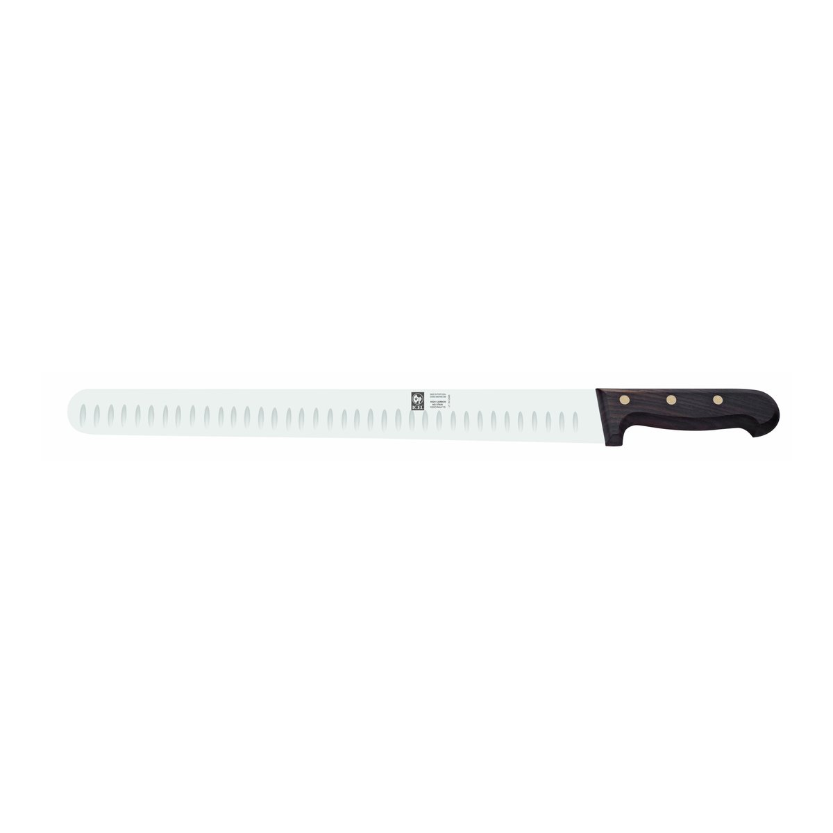 Faca para carnes frias alvéolos Tradição 36 cm, cabo de pau-santo