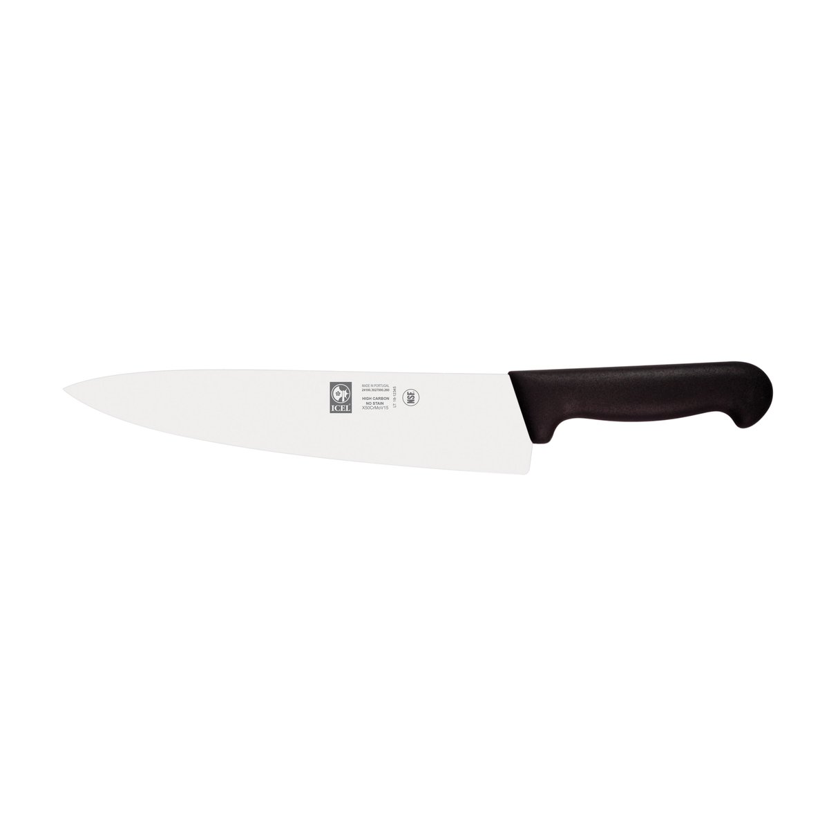 Faca de chefe lâmina estreita Prática 26 cm, cabo preto