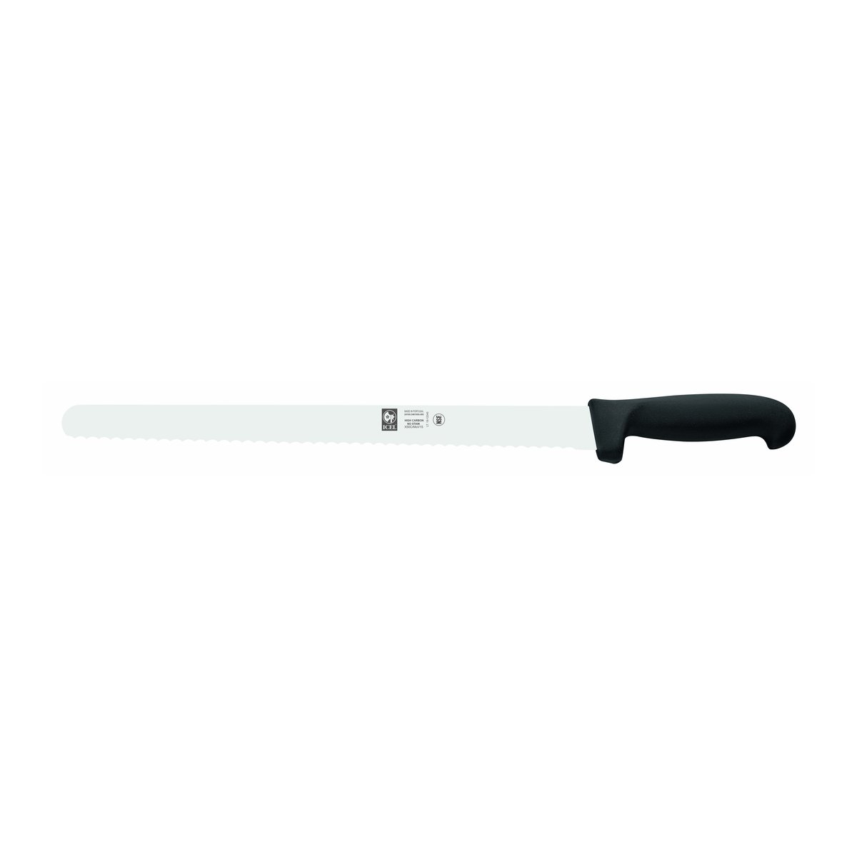 Faca para carnes frias serrilha Prática 40 cm, cabo preto