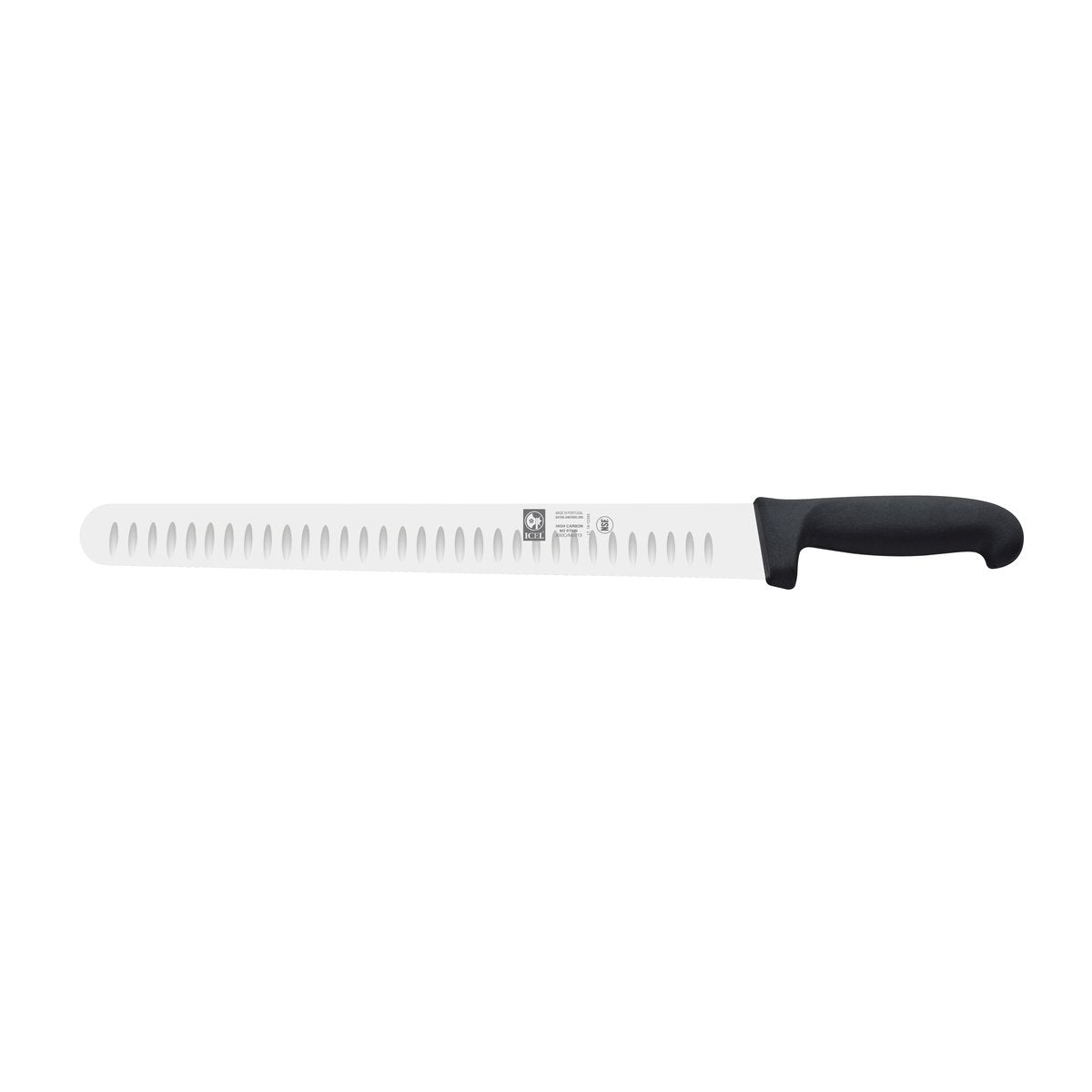 Faca para carnes frias alvéolos Prática 30 cm, cabo preto