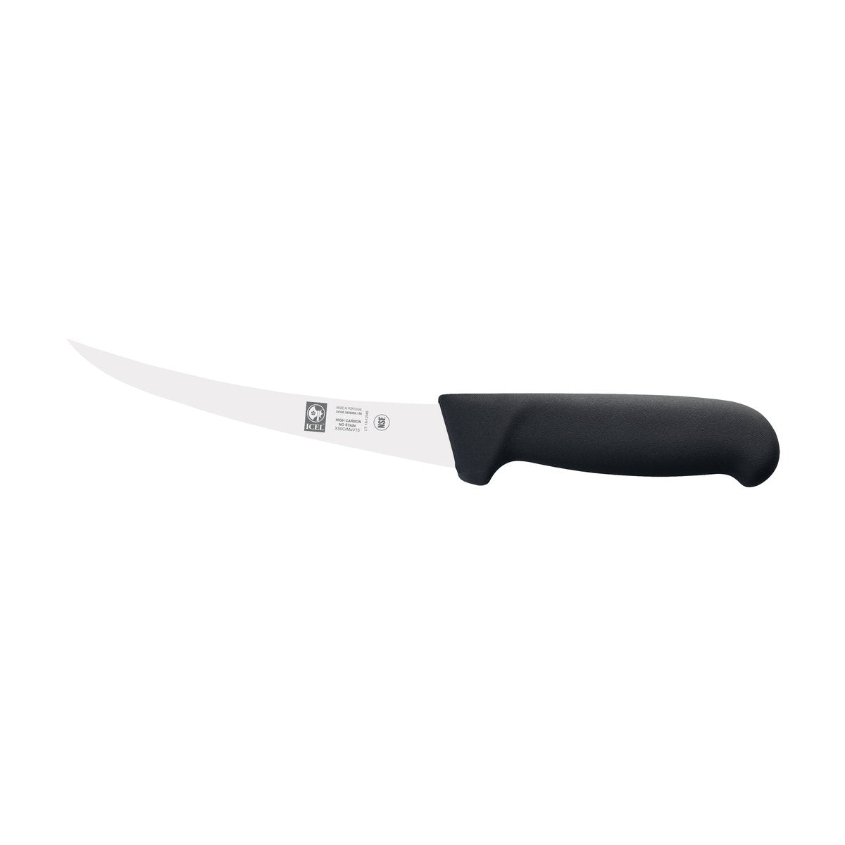 Faca para desossar semi-flexível Poly 15 cm, cabo preto