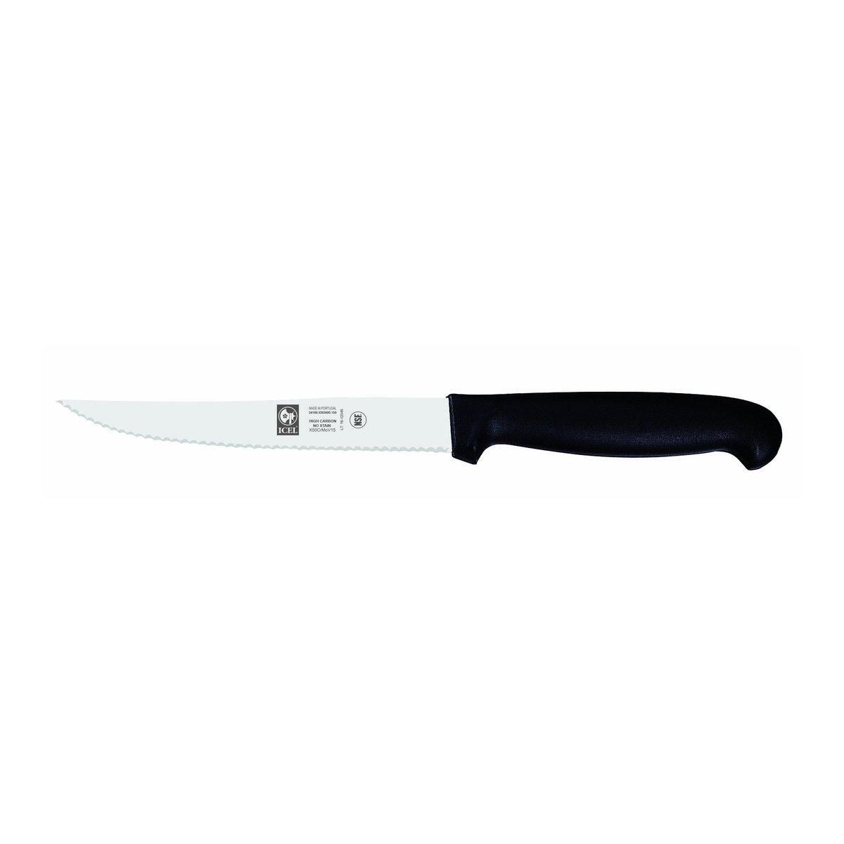 Faca de cozinha serrilha Prática 15 cm, cabo preto
