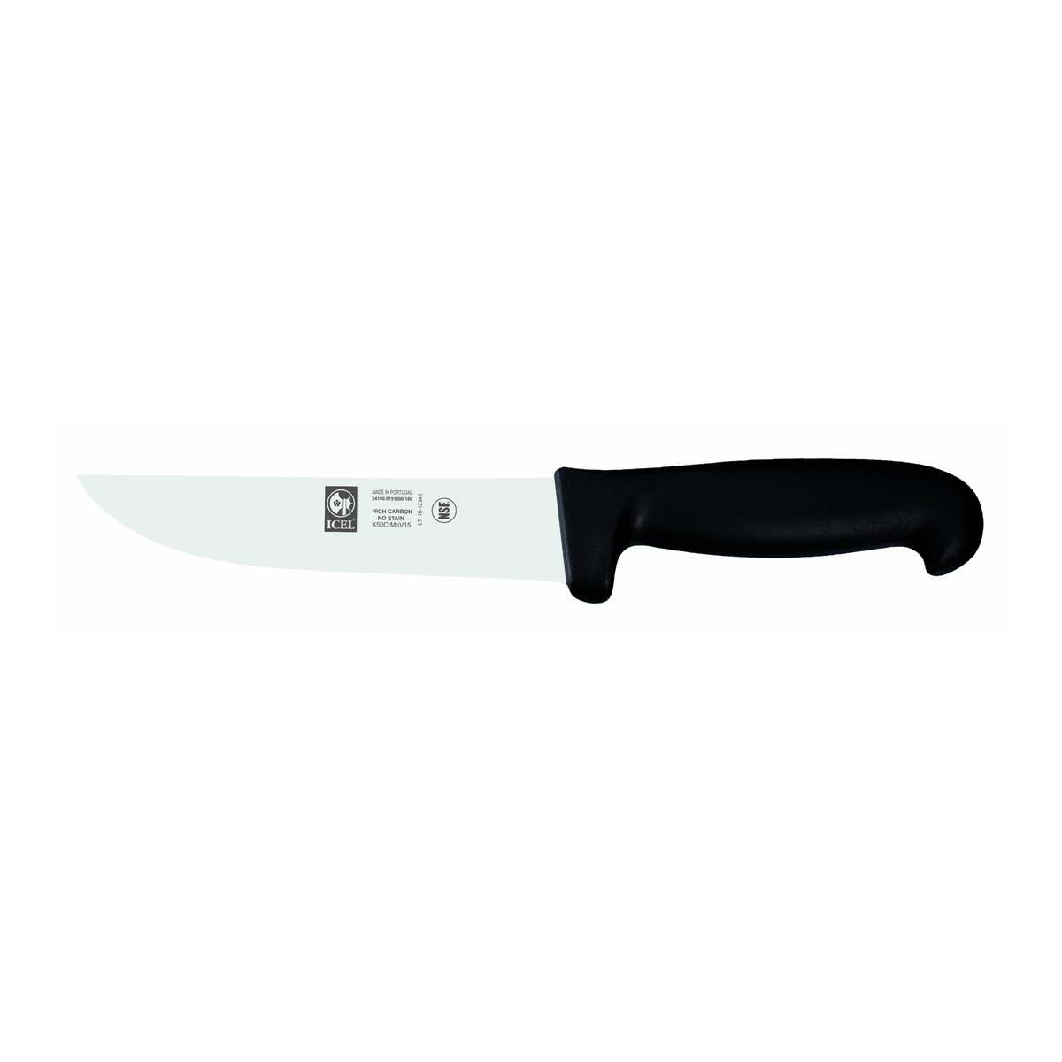 Faca de talho Poly 16 cm, cabo preto