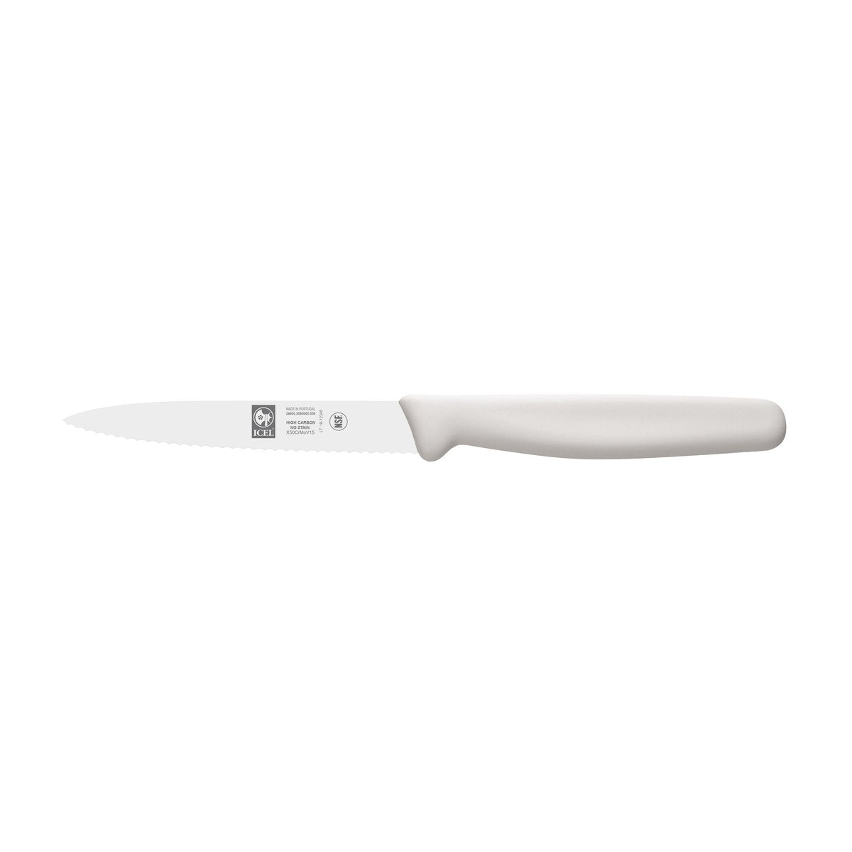Faca para legumes serrilha 9 cm, cabo branco