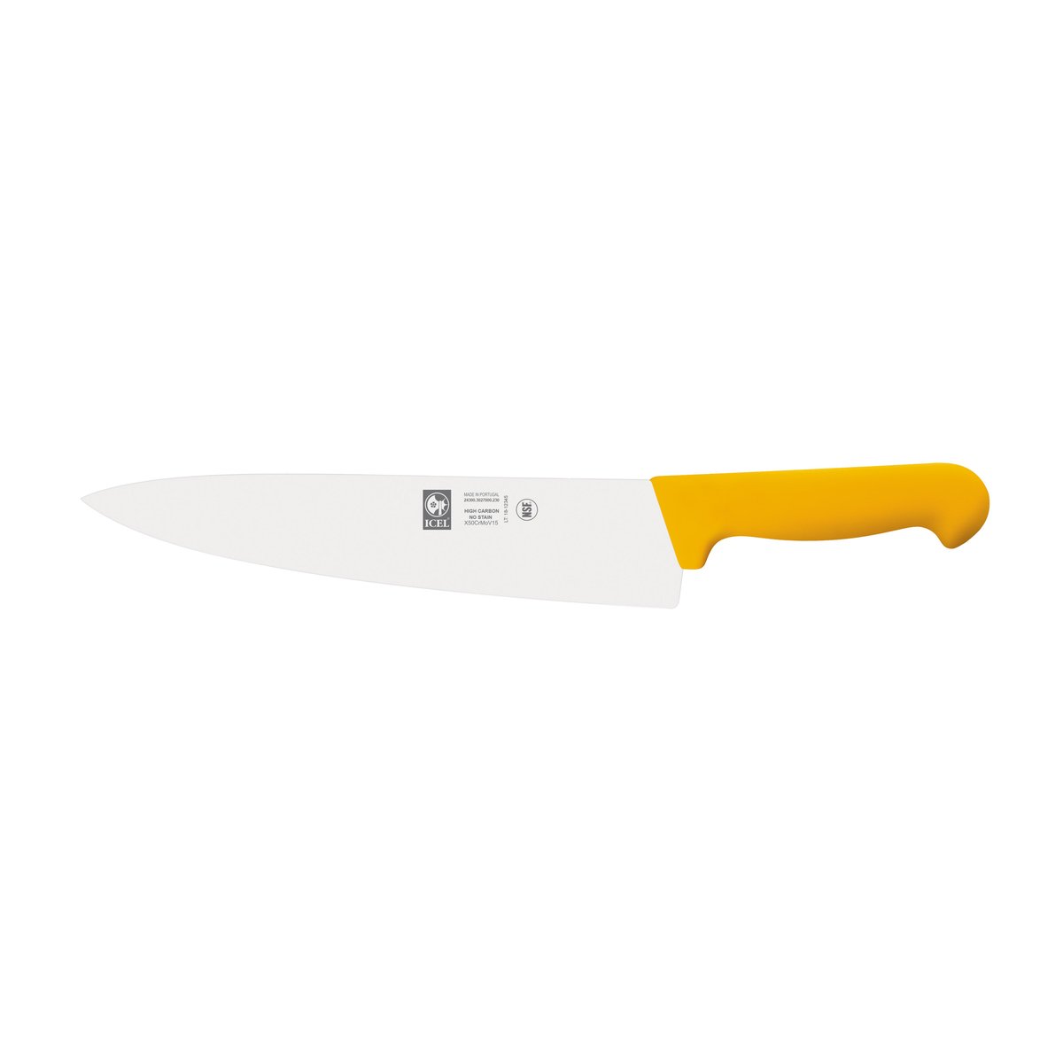 Faca de chefe lâmina estreita 23 cm, cabo amarelo