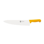 Faca de chefe lâmina larga 30 cm, cabo amarelo