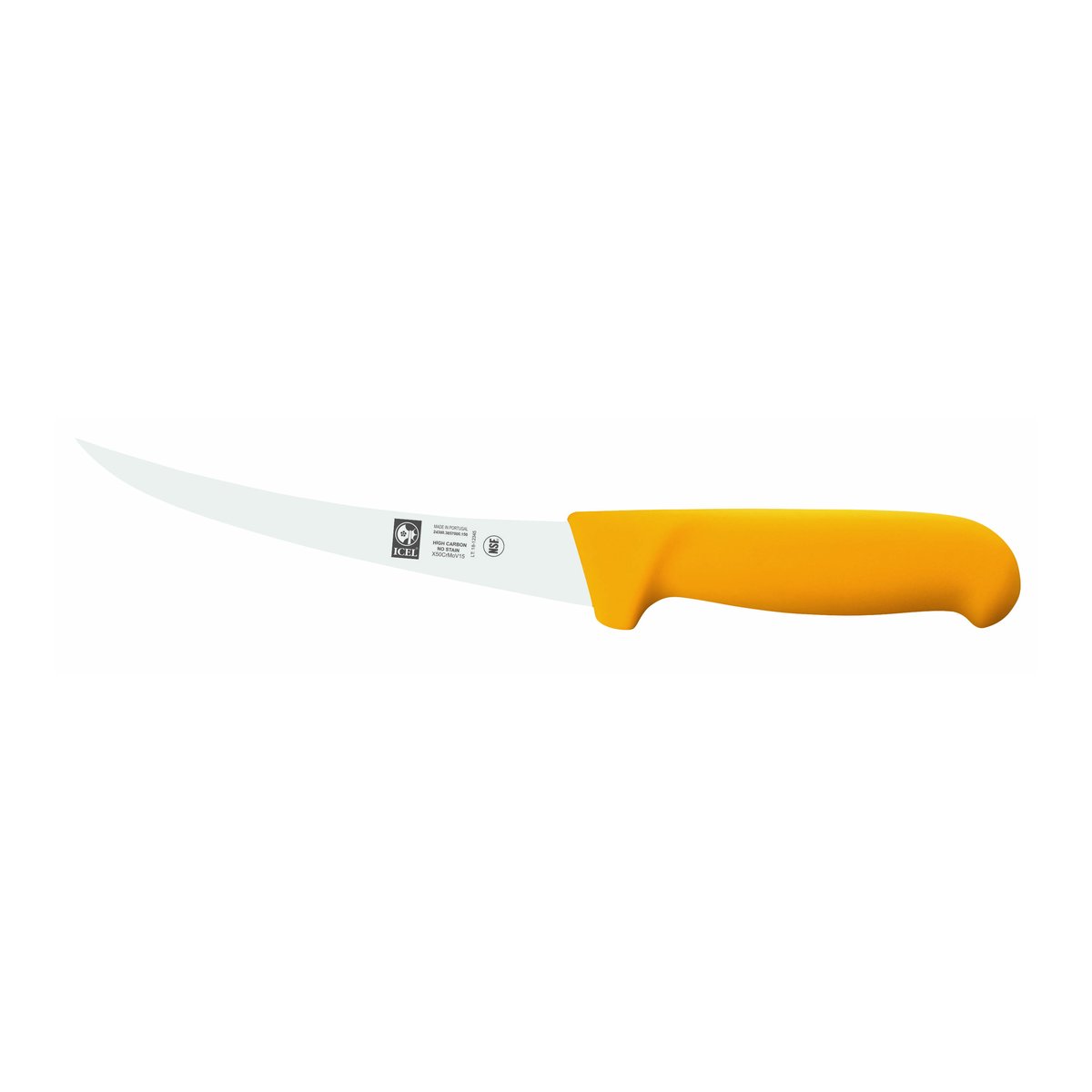 Faca para desossar flexível Poly 15 cm, cabo amarelo