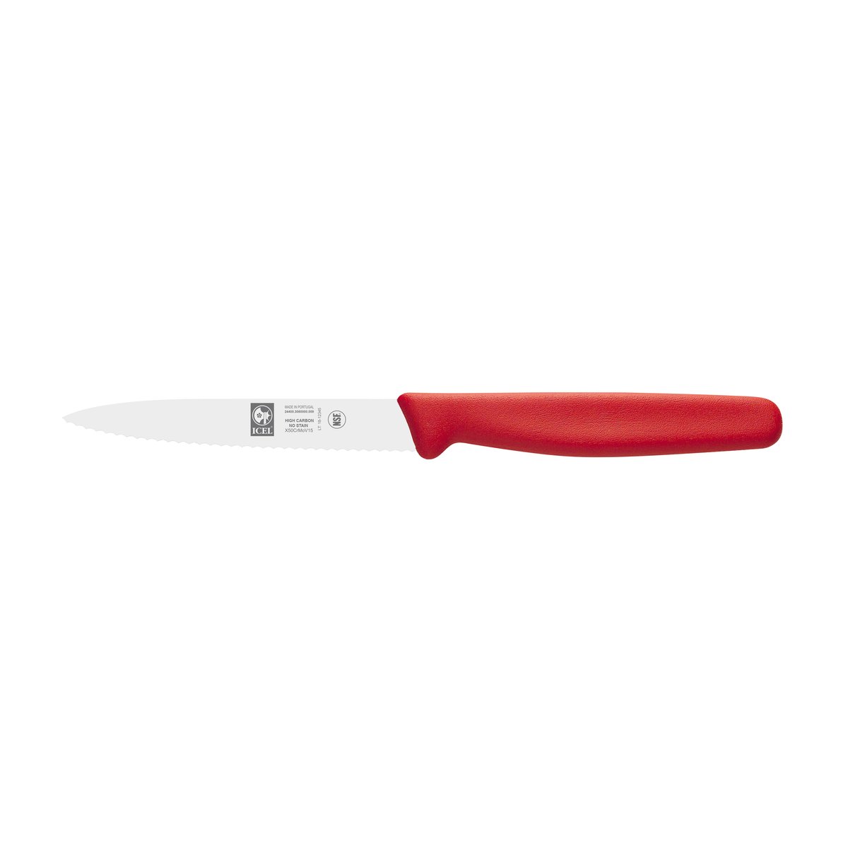Faca para legumes serrilha 9 cm, cabo vermelho