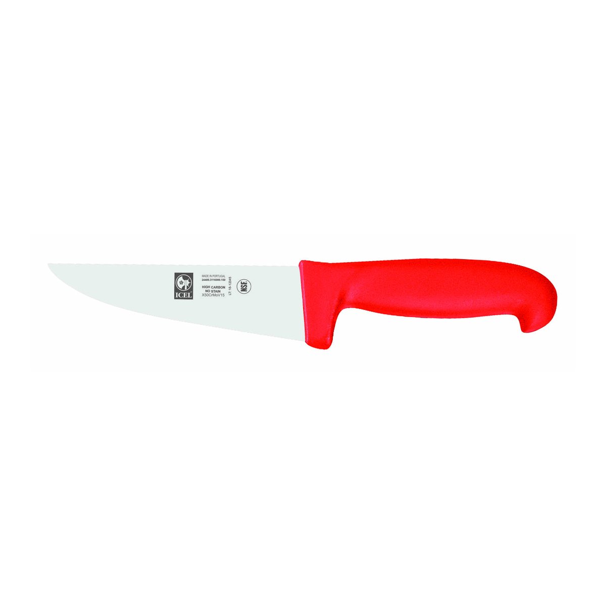 Faca de talho 15 cm, cabo PP vermelho