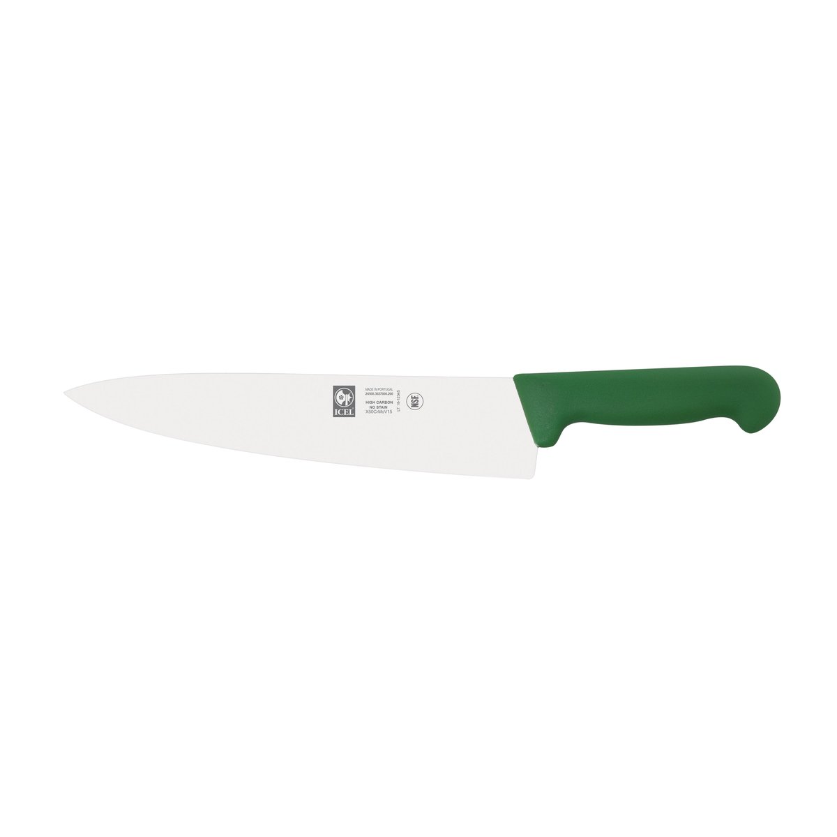 Faca de chefe lâmina estreita 20 cm, cabo verde
