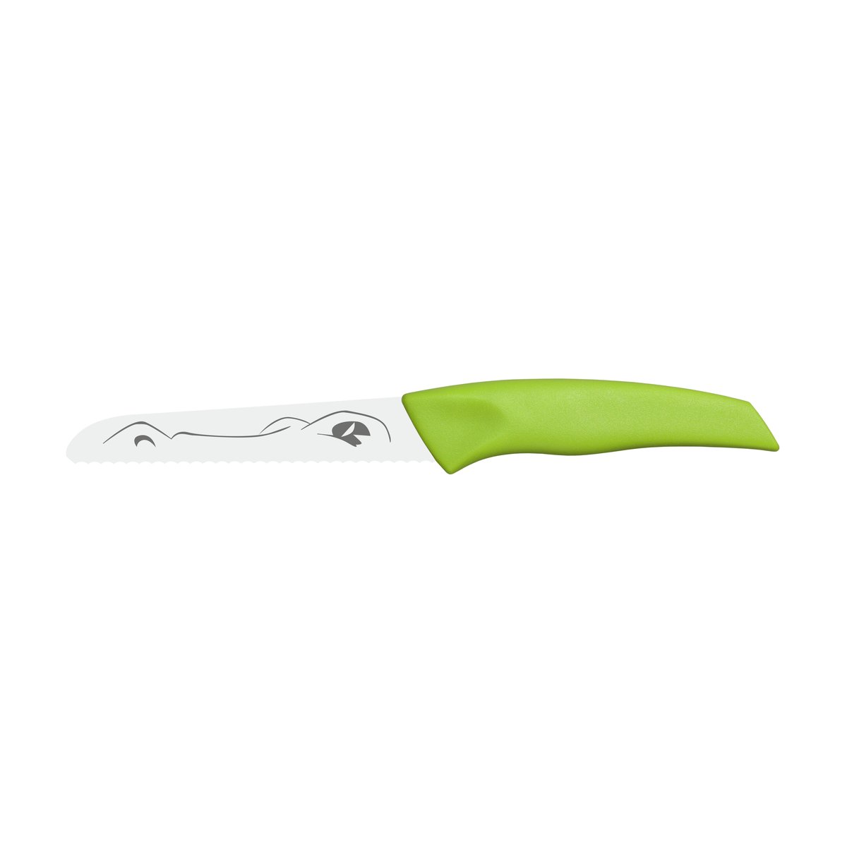 Faca para vegetais serrilha Kids 12 cm, cabo verde alface