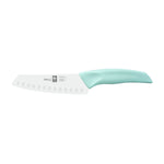 Faca Santoku alvéolos i-Tech 14 cm, cabo verde água