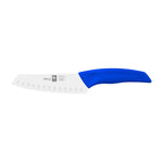 Faca Santoku alvéolos i-Tech 14 cm, cabo azul