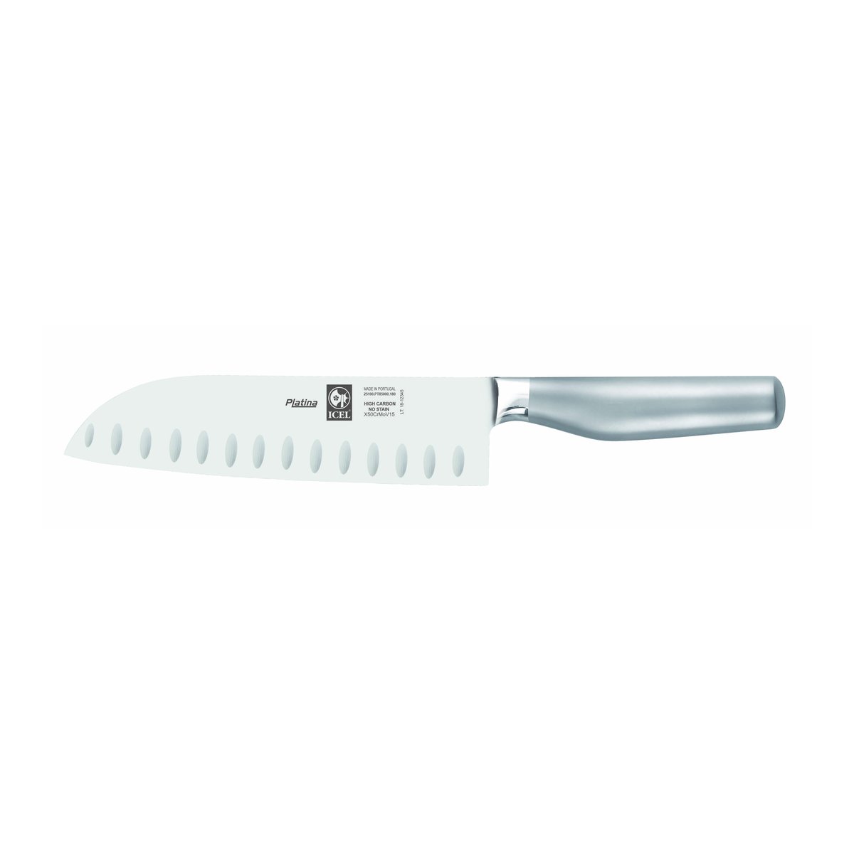 Faca Santoku alvéolos Platina 18 cm