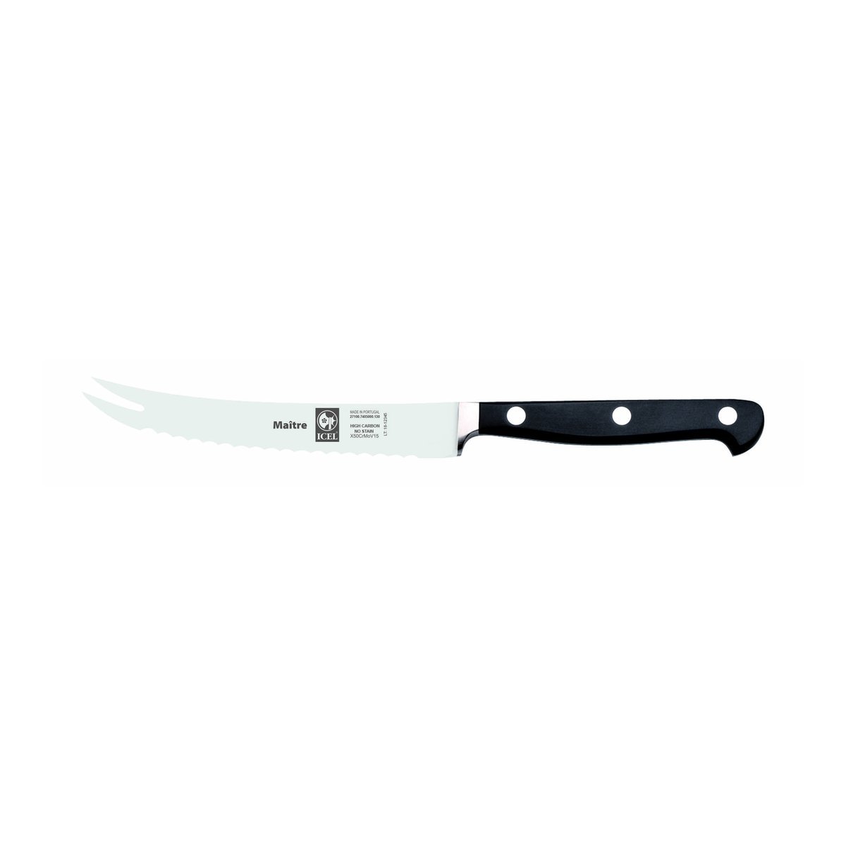Faca para queijo/tomate Maître 13 cm, cabo preto