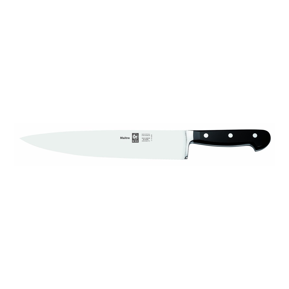 Faca de chefe Maître 23 cm, cabo preto