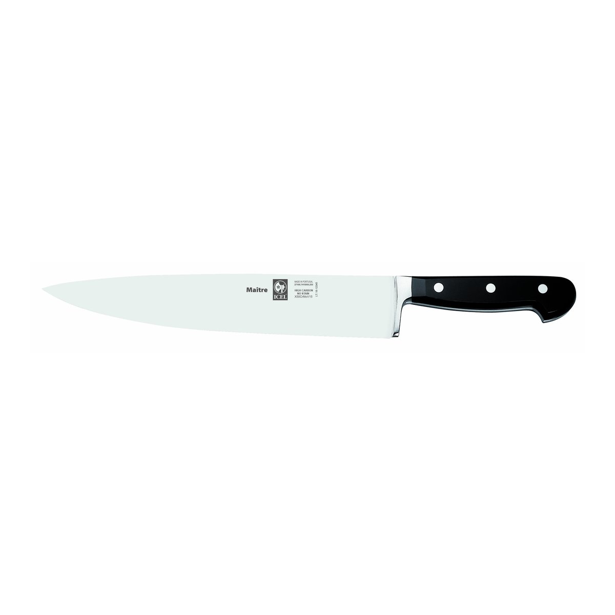 Faca de chefe Maître 25 cm, cabo preto