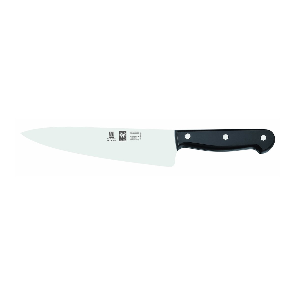 Faca de chefe Technik 20 cm, cabo preto