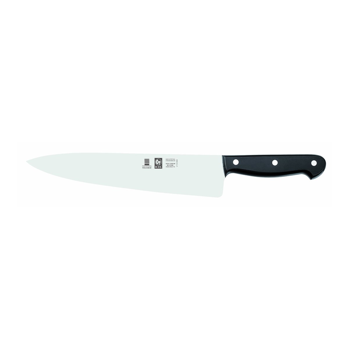 Faca de chefe Technik 23 cm, cabo preto