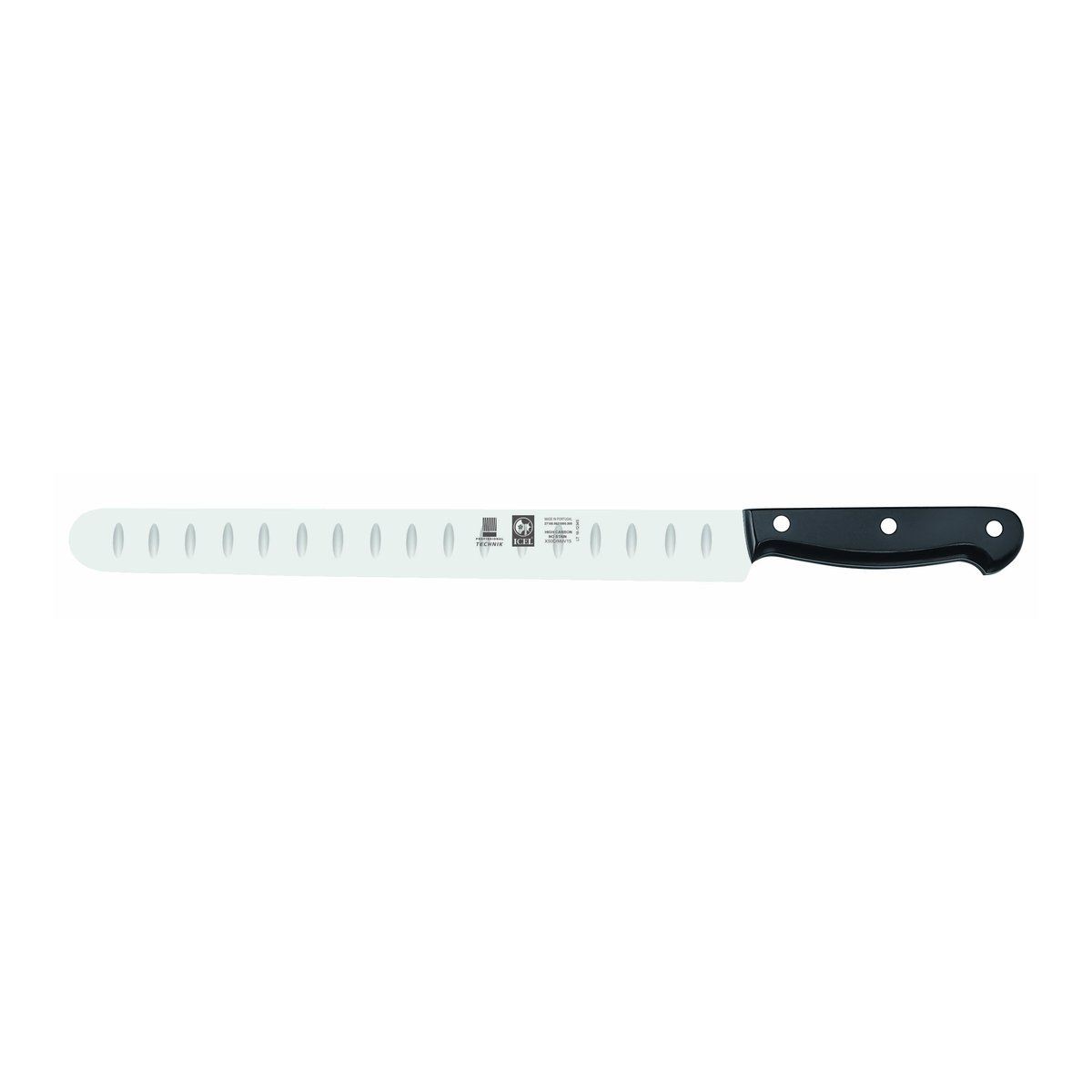 Faca para salmão lâmina larga Technik 30 cm, cabo preto