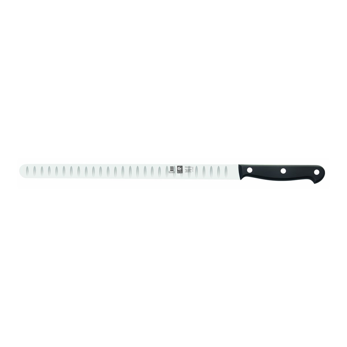 Faca para salmão lâmina estreita Technik 30 cm, cabo preto