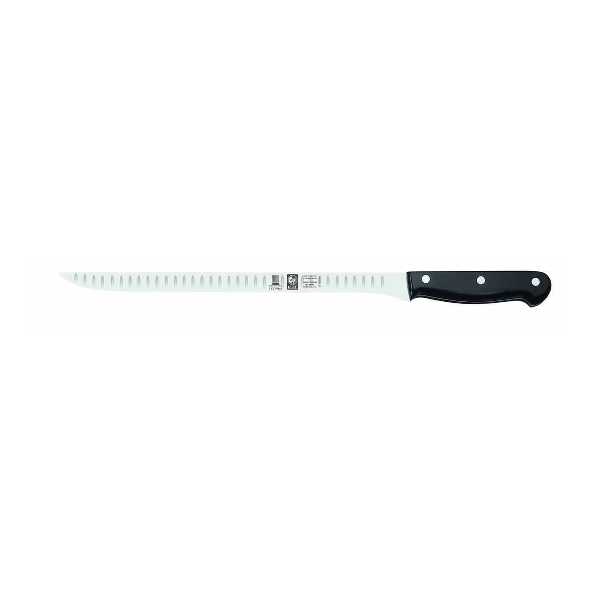 Faca para presunto alvéolos Technik 24 cm, cabo preto