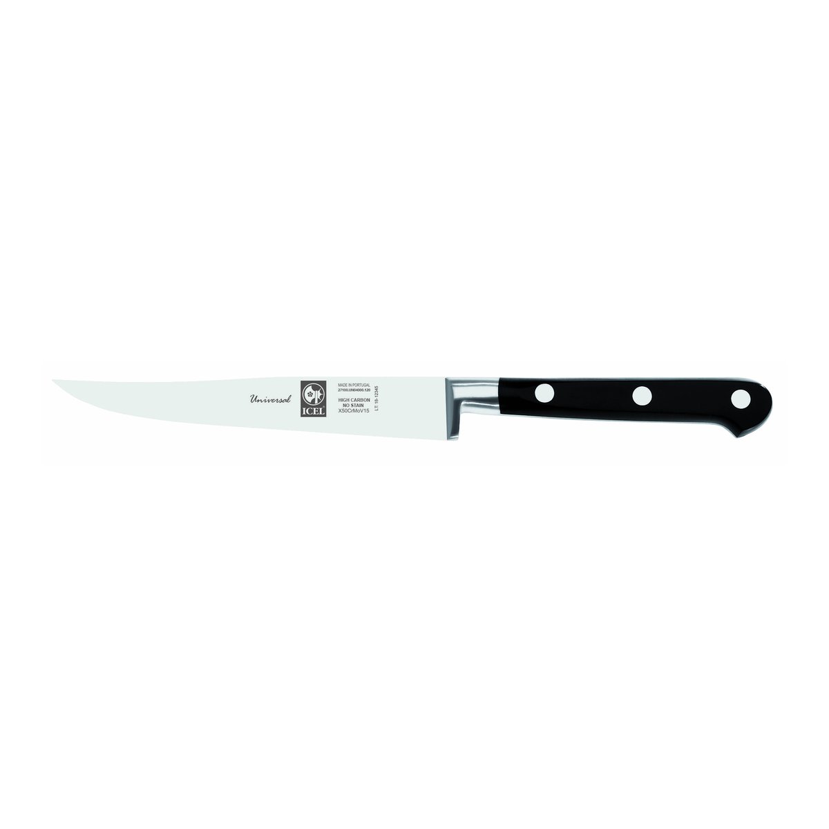 Faca para bife sem serrilha Seleção Mesa 12 cm, cabo preto
