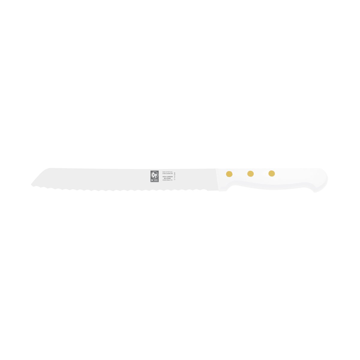 Faca para pão Clássica 18 cm, cabo branco