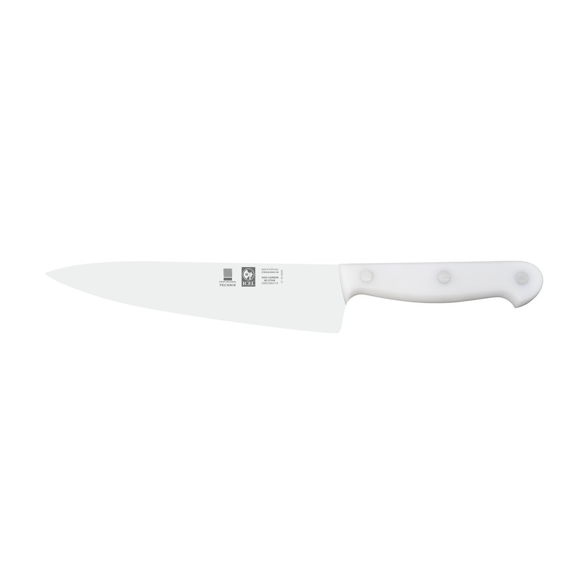 Faca de chefe Technik 18 cm, cabo branco
