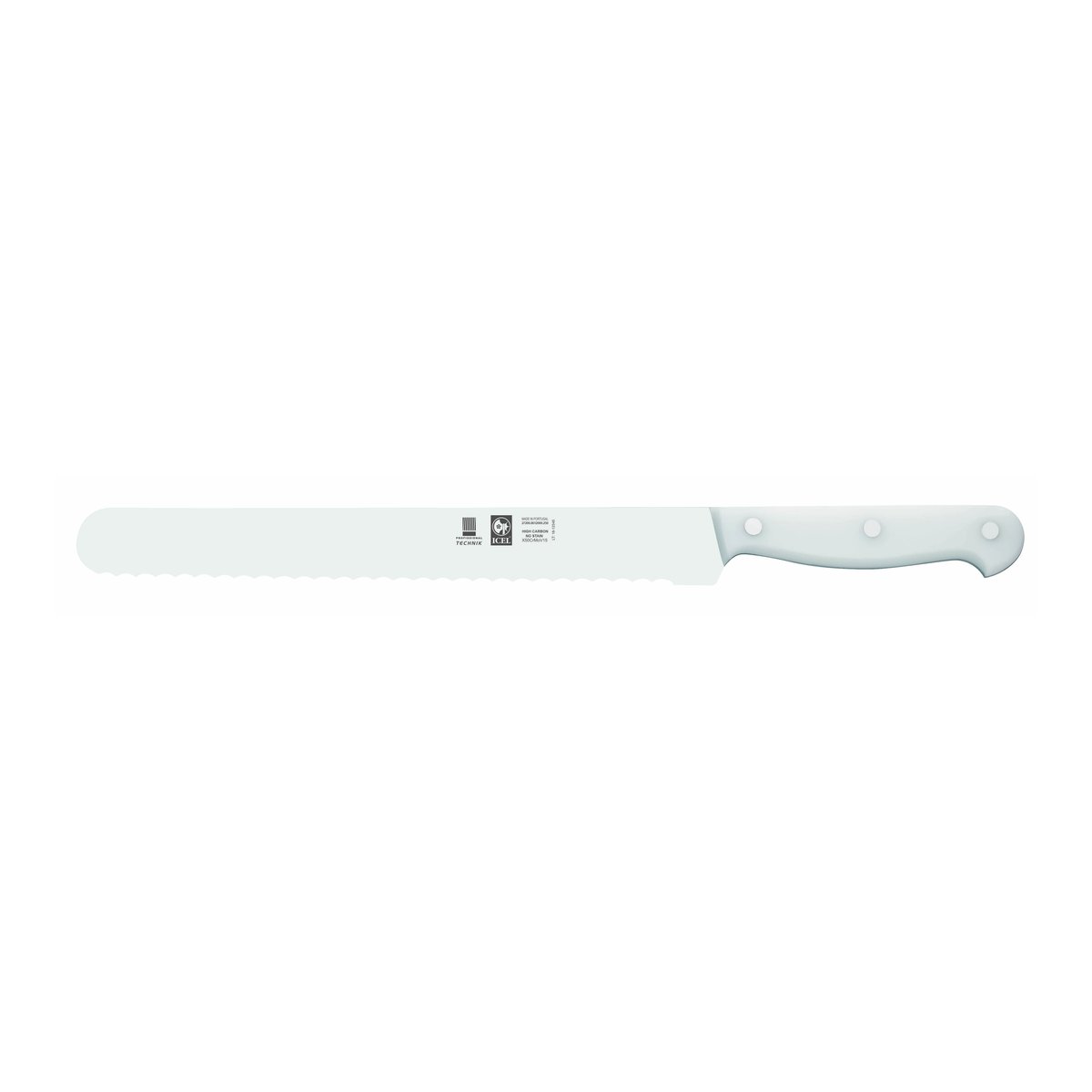 Faca para carnes frias serrilha Technik 25 cm, cabo branco