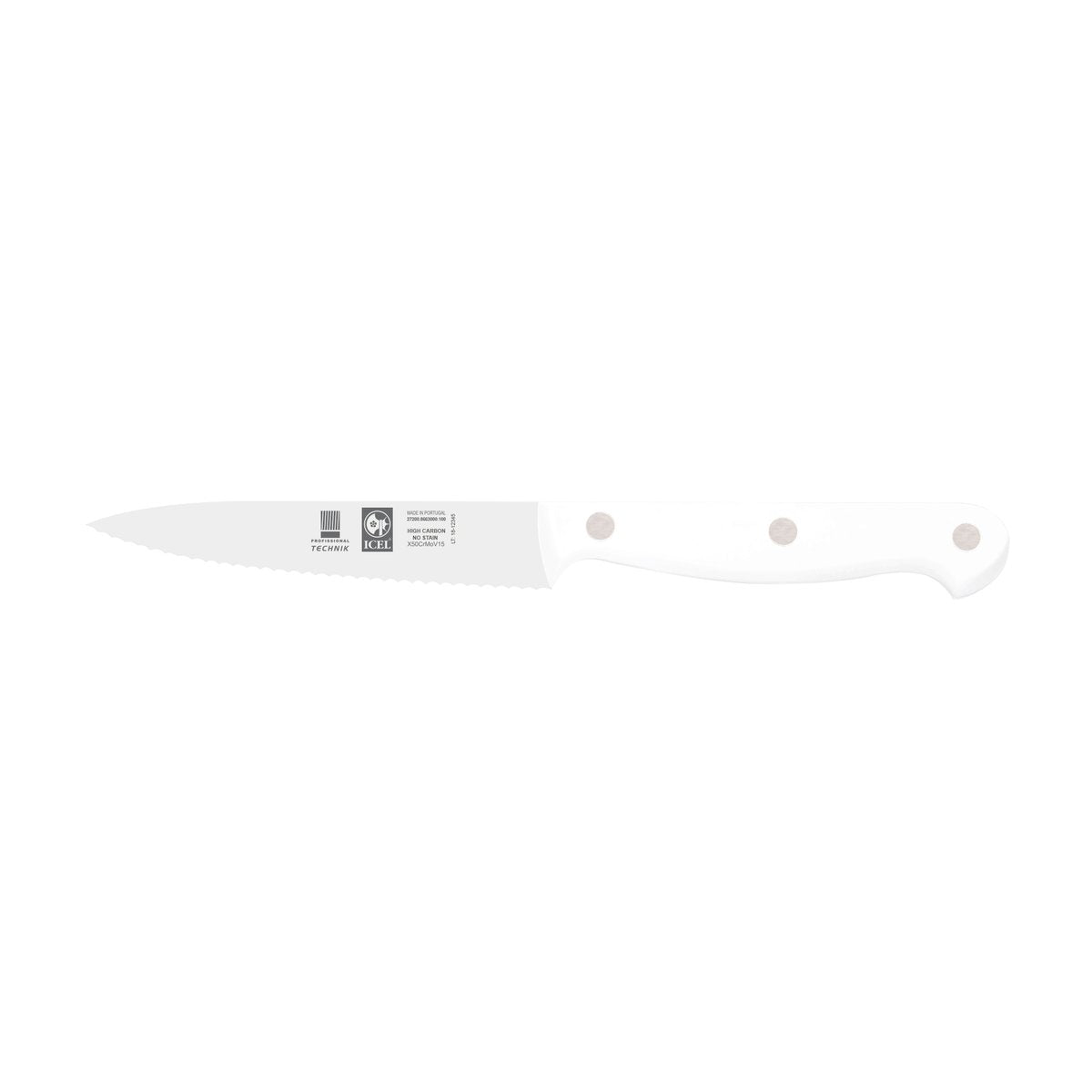 Faca para legumes serrilha Technik 10 cm, cabo branco