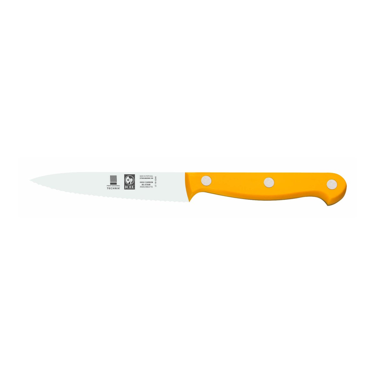 Faca para legumes serrilha Technik 10 cm, cabo amarelo